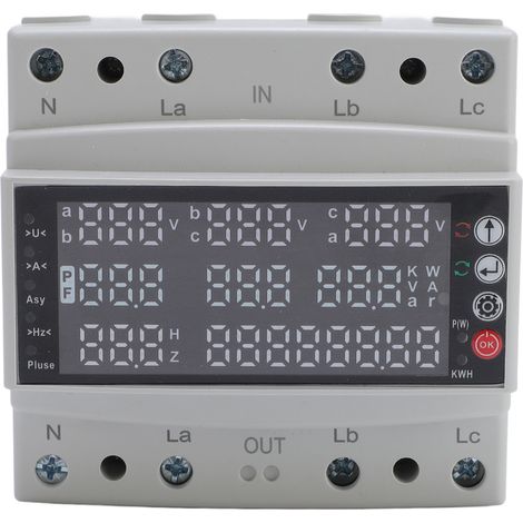 100A 3 tension multi de remise à zéro d'individu de fonction du protecteur Pa66 de Hz Kws de V A Hz réglable (1/5)