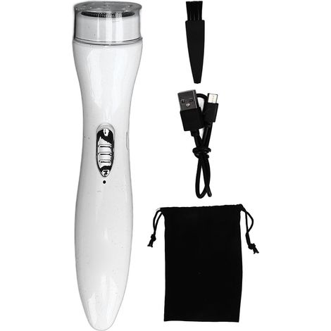 Rasoir Électrique Portable Silencieux Mini pour Voiture et Maison, Tête Rotative à Double Anneau, Blanc (1/5)