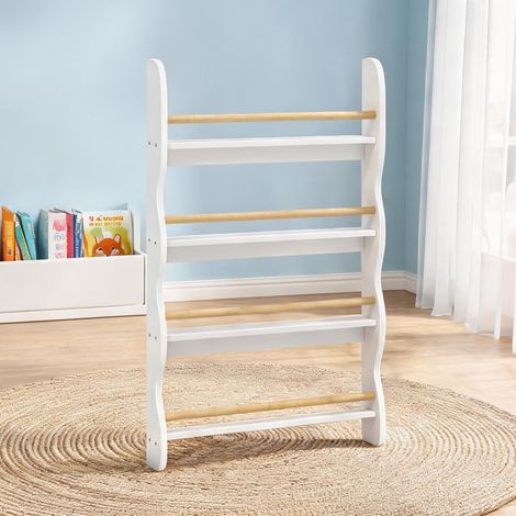 Étagère murale pour enfants 60 x 10 x 98 cm blanc bois (1/5)