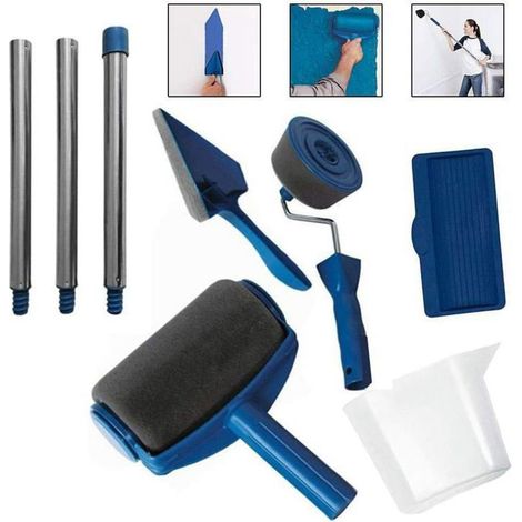 6 pcs Sans couture Rouleau Peinture Kit de pinceau avec Reservoir Kit d'outils pour peinture avec une petite brosse (1/5)