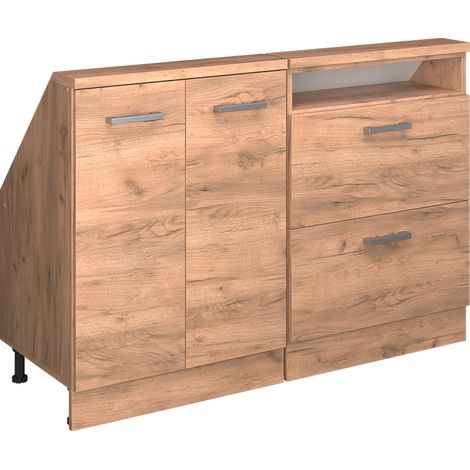 Dachschrägenschrank Rion, Goldkraft Eiche, 2er Set, Vicco