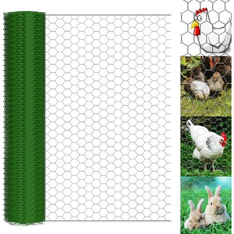 clôture en treillis métallique de 100 cm de haut, treillis métallique, clôture de volière, clôture de cage de lapin, clôture de jardin, clôture en treillis métallique, longueur 25 mètres, facile à uti