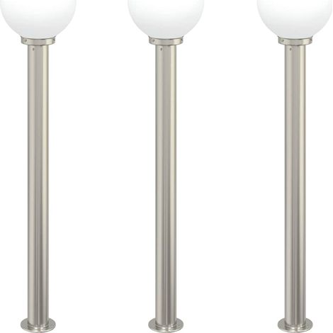 Balizas de iluminación, 3 unidades, 120 cm, acero inoxidable, IP44 vidaXL