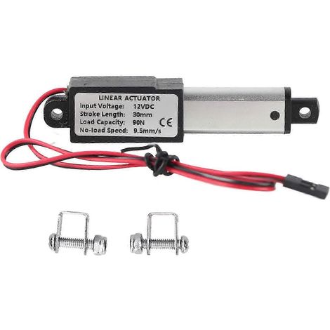 Mini vérin électrique étanche 12V DC, course 30mm, poussée 90N, vitesse 9,5mm/s pour robotique et bricolage DIY, micro actionneur linéaire compact. (1/4)