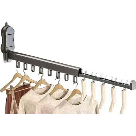 Wäscheständer Wandmontierter Wäschetrockner mit Saugnapf, um 90° klappbarer Wäscheständer aus Aluminiumlegierung für den Innen- und Außenbereich.