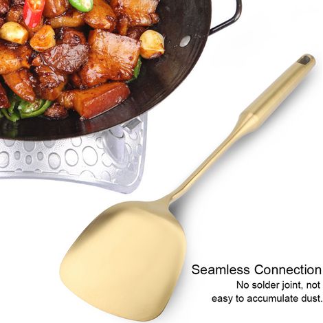 Louche en acier inoxydable, grande louche à soupe, spatule de cuisine, ustensile de cuisine doré n° 03 (1/5)
