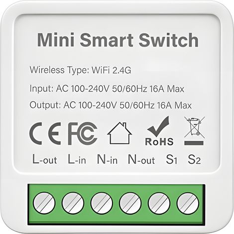 Interruptor de pared WiFi Tuya 16A, disyuntor y temporizador, control por voz de Google, 1 botón bidireccional (1/5)