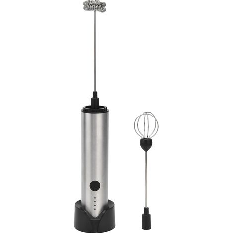 Mousseur à lait électrique en acier inoxydable, batteur à œufs portable, mini mélangeur à lait rechargeable par USB (1/5)
