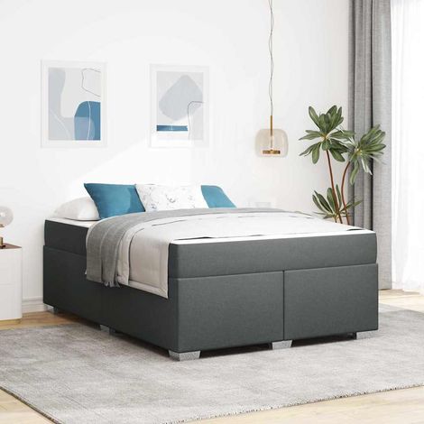 Teenpull – Bettrahmen mit Matratze Dunkelgrau 160 x 200 cm Stoff (1/5)