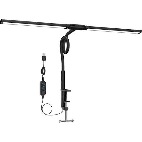 Lampe de bureau LED pour bureau et maison - Lampe d'architecte ergonomique avec pince, idéale pour travailler sur deux écrans d'ordinateur. (1/5)