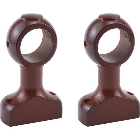 CCYKXA 2 Pack Wooden Curtain Rod Brackets - Supports for 3.6cm Rod (Brown)