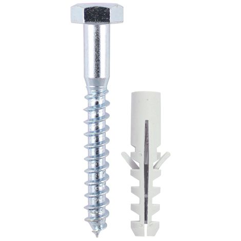 TIMCO Coach Screw & Nylon Plugs Zinc - 8.0 x 100