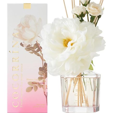 Fleur Diffuseur Parfum Maison Jardin de Pivoine avec Bâtonnets diffuseur pour Salle de Bain étagère décoration (1/5)