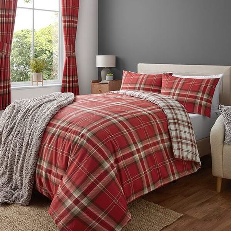 Catherine Lansfield Kelso King Duvet Set Red
