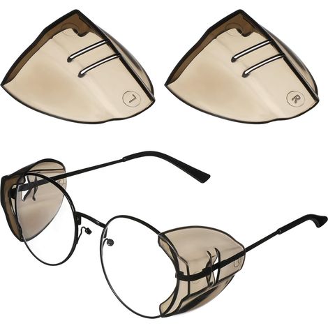 2 Pairs of Side Protection for Safety Glasses Tpu Eye Protection Wings Lightweight and Comfortable Side Covers Against Spatters Easy to Install (1/5)