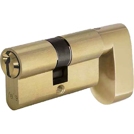 CILINDRO SAGOMATO CON POMOLO A GOCCIA PER PORTE BAGNO mm 26+10+38 = 74 (31+43) ottone  - YALE