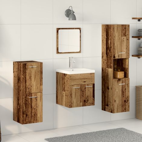 Badezimmermöbel-Set 4 stk. Altholz 41 x 38,5 x 46 cm vidaXL (1/5)