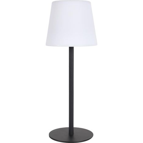 Lampe nomade d'extérieur blanc et noir rechargeable USB avec 3 niveaux éclairage