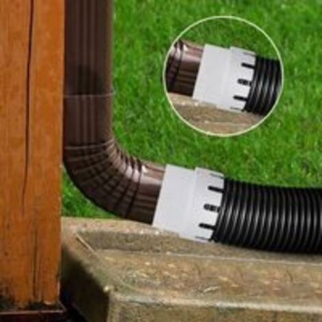 Adaptateur Tuyau Descente - Plastique - Pour Gouttière Rond - 7,6 x 10,2 cm - 1 Pièce (1/4)