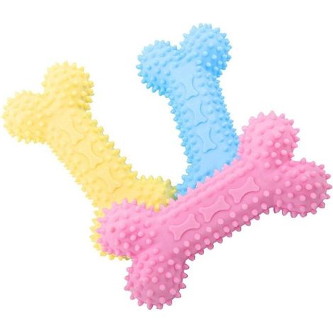 Lot de 3 jouets à mâcher pour chiots, jouet de nettoyage des dents de chien, jouet créatif en forme d'os pour animaux de compagn (1/5)