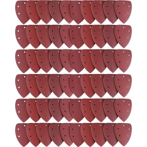 Lot de 60 Feuilles Abrasives, Papier de Ponçage 40/60/80/100/120/180/240/320/400/800 Idéal pour Ponceuse Multifonction