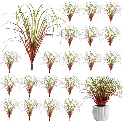 20 Pièces Herbes Artificielles Deco, 40 cm UV Résistant Herbes Artificielles, Faux Plantes Artificielles Réaliste, pour Intérieur et Extérieur, Maison, Bureau, Mariage, Jardin, Balcon, (B) (1/5)