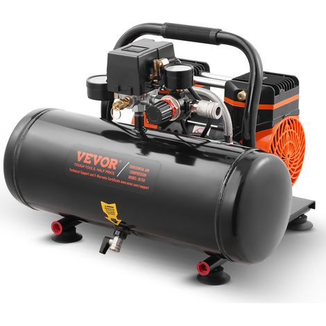 VEVOR-Luftkompressor,2 Gallonen Stahltank,1 PS,2,5 CFM,8 Bar,ölfreier Luftkompressor und max. 120 PSI Druck,81 dB,ultraleiser tragbarer Kompressor,für Autoreparatur,Reifenbefüllung,Spritzlackierung (1/5)