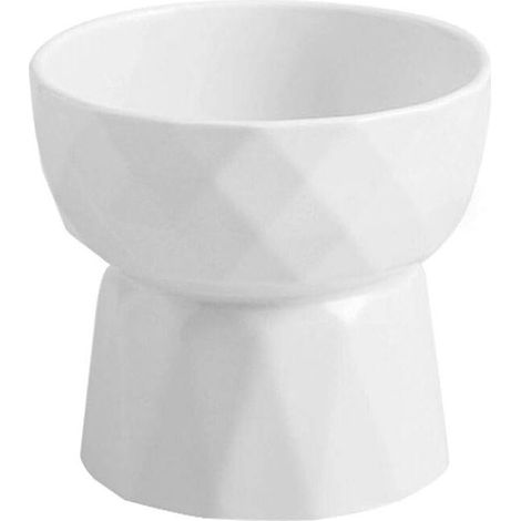 Blanc Céramique Gamelle pour Chat avec Support surélevé, pour Chats et Chiens de Petite Taille- (1/5)