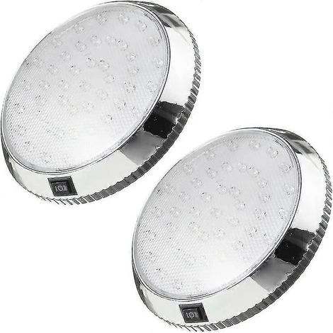 Éclairage intérieur pour camping-car, 2 plafonniers LED 12 V de type dôme, 46 LED, éclairage intérieur pour caravane avec interrupteur marche/arrêt, spots d'intérieur ( )