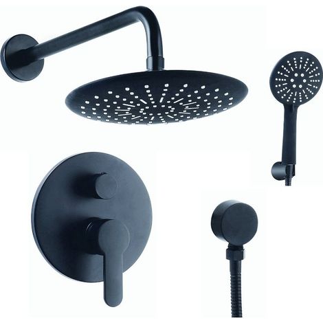 Gruppo miscelatore soffione e doccetta colore nero L2600 kamalu