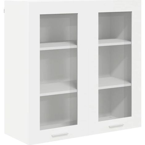 Armario moderno de pared con gran capacidad de almacenamiento 80 x 31 x 80 cm madera de ingeniería blanca 020053361 (1/5)