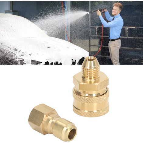 Raccord rapide 3/8" NPT pour pistolets et tuyaux de lavage haute pression 5000 PSI : filetage interne M141,5 mm + filetage externe M141,5 mm femelle (1/5)