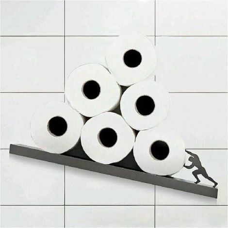 Porte-rouleau papier toilette en acier inoxydable, support créatif de rangement de mouchoirs, 44 x 10 x 10 cm ODIPIE (1/4)