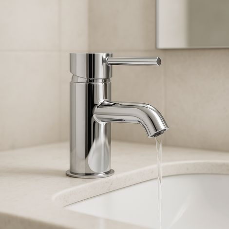 Miscelatore Rubinetto Lavello Bagno Bidet Cucina in Ottone Cromato 17CM