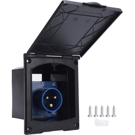 RV Power Entor Boîte 3 PRONG 16A PULLE RÉSISTANT DE L'EAU POUR LE MOCIEUR DE REMORAGE CARAVAN (1/5)