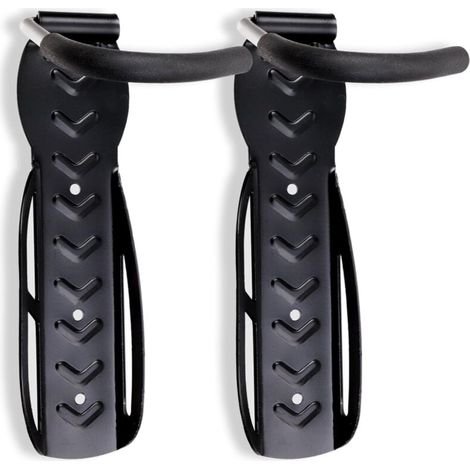 Set mit 2 schwarzen Fahrradständern – Wandmontage – Für 2 Fahrräder – Crezuo