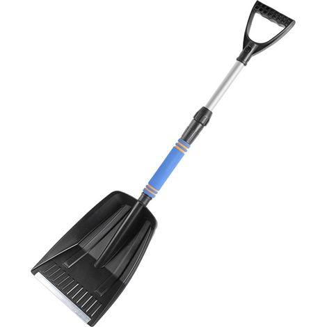 Pala para nieve montada en vehículo, pala telescópica para nieve de invierno, herramienta desmontable para descongelar y quitar la nieve. (1/5)