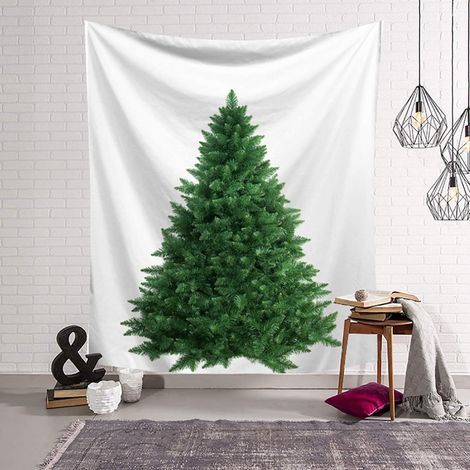 Christmas Tree Tapestry, Christmas Tree Tapestry for Living Room, Bedroom, Home Ornaments, Window Decoration, 150cm x 130cm (1/3)