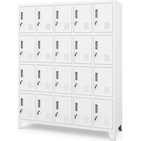 Armoire vestiaire en métal ROBERT 1360 x 1720 x 450 mm, blanche