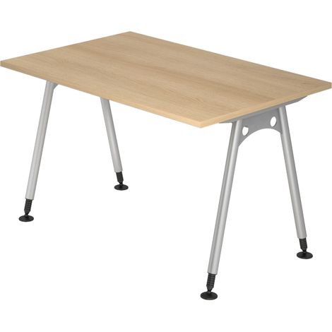 bümö Schreibtisch Serie-A Rechteck: 120 x 80 cm  Eiche