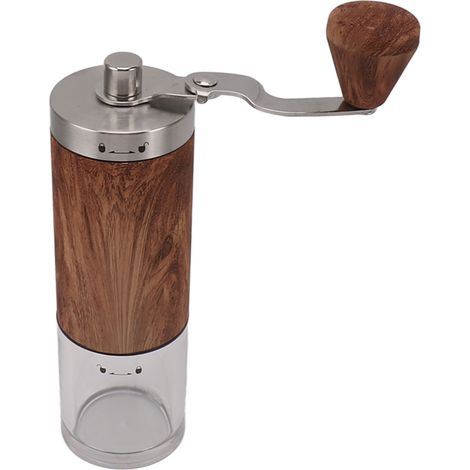 Moulin à café manuel en acier inoxydable, taille de mouture réglable, broyeur à grains manuel amovible pour la maison, le café ou le bureau. (1/5)