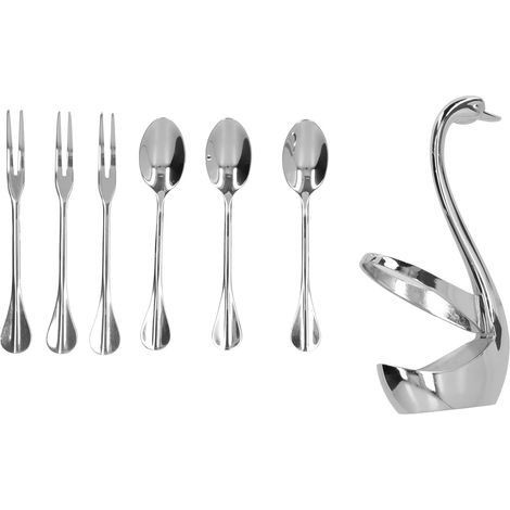 Étagère de rangement élégante pour la vaisselle. ensemble de vaisselle de cuisine en acier inoxydable avec fourchette et cuillère. (1/4)