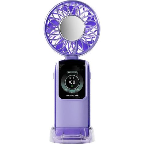 Ventilateur portable silencieux 3600 mAh, puissant et silencieux, texture ABS, idéal pour la chambre, le bureau et l'école, violet. (1/5)