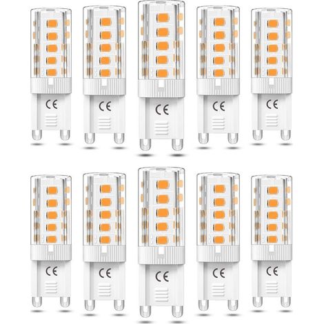 10pcs Ampoule G9 LED Non dimmable 5W Blanc Chaud 3000K Ampoules LED G9 Équivalent Halogène 50W AC110/220V [Classe énergétique F] (1/5)