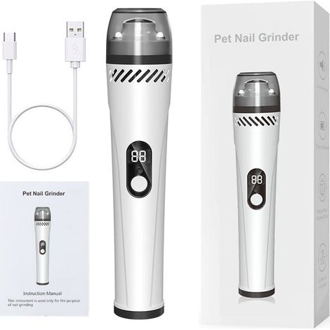 Lime à ongles électrique pour animaux de compagnie à 3 vitesses, affichage numérique à 3 voyants, coupe-ongles électrique pour chiens (1/5)