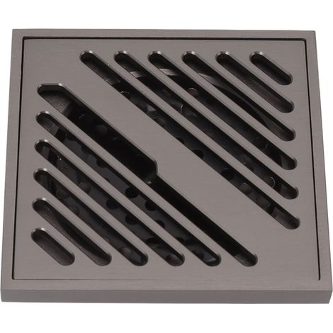 Piletta di scarico per doccia quadrata extra spessa – acciaio inox – griglia di copertura rimovibile – hotel / casa / cucina / balcone – grigio