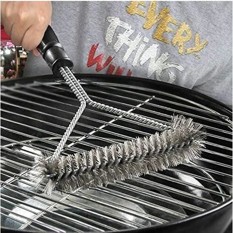 RHG Barbecue brosse Camping barbecue charbon de bois 2 pc acier inoxydable barbecue gril brosse de nettoyage extérieur barbecue fil nettoyant A611économiser de l'espace