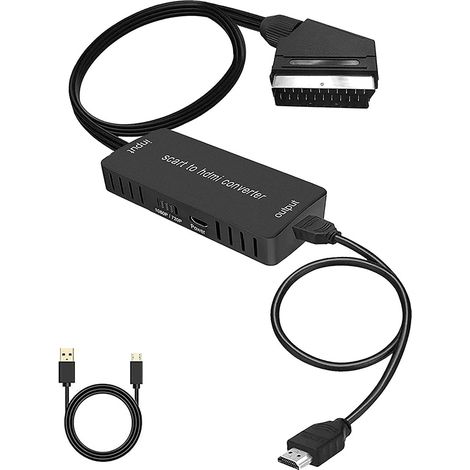 Convertisseur Péritel vers HDMI - 720p 1080p - Pour TV Projecteur Moniteur - Alimenté USB - 1 Pièce (1/5)