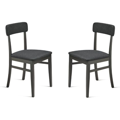 Sedia in tessuto Antracite con struttura in legno LIPSIA 2 sedie (1/5)