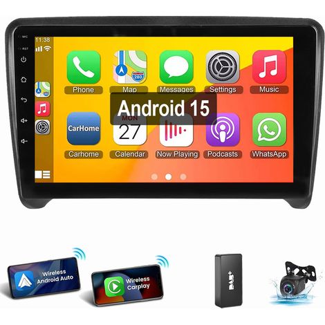 Android 15 Pour Audi TT 8J MK2 2006-2014 Carplay Autoradio GPS RDS Wifi 1+32G DAB CAM (1/5)